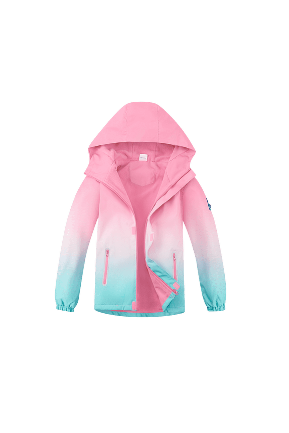 Girls Rain Jackets Lightweight Waterproof Hooded Raincoats Windbreakers for Kids,Sizes 4-14