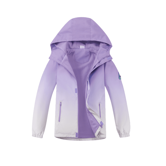 MGEOY Girls Rain Jackets Lightweight Waterproof Hooded Raincoats Windbreakers for Kids，Sizes 4-14