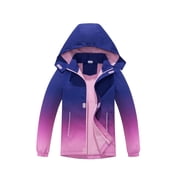 Girls Rain Jackets Lightweight Waterproof Hooded Raincoats Windbreakers