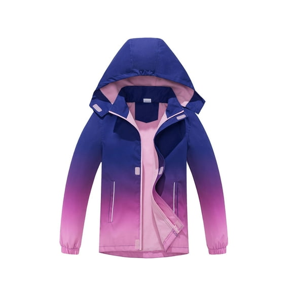 MGEOY Girls Rain Jackets Lightweight Waterproof Hooded Raincoats Windbreakers