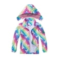 thumbnail image 1 of MGEOY Kids Waterproof Rain Jackets Lightweight Raincoats Knitted Mesh Lining Hooded Windbreaker for Boys Girls 2-9Y, 1 of 7