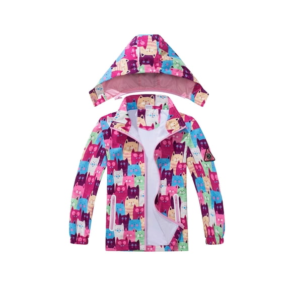 MGEOY Kids Waterproof Rain Jackets Lightweight Raincoats Knitted Mesh Lining Hooded Windbreaker for Boys Girls 2-9Y