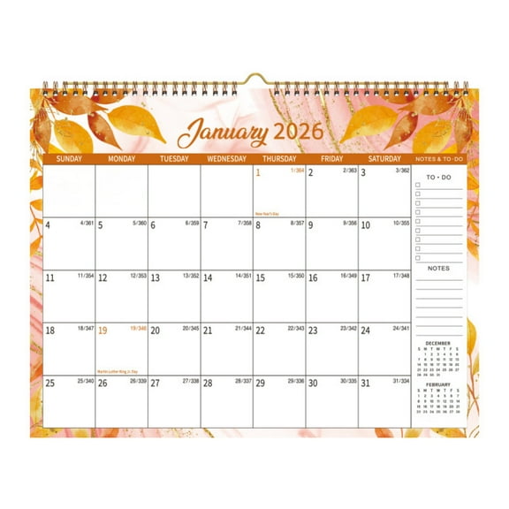 MGEZCOO 2026 Wall Calendar Jan–Dec, Monthly Hanging Planner with Large Blocks & Notes Section