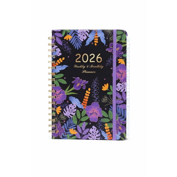 MGEZCOO 2026 Weekly & Monthly Planner, 8.46" x 6.10", Jan–Dec, Spiral Hardcover with Tabs & Pocket