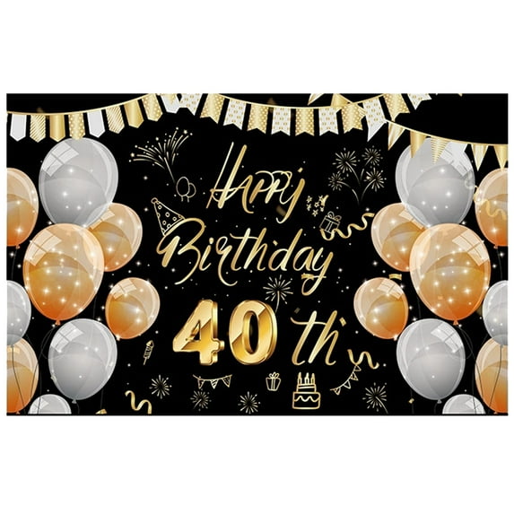 MGEZCOO 40th Birthday Decorations Banner for Indoor Outdoor Party 43*71 inch