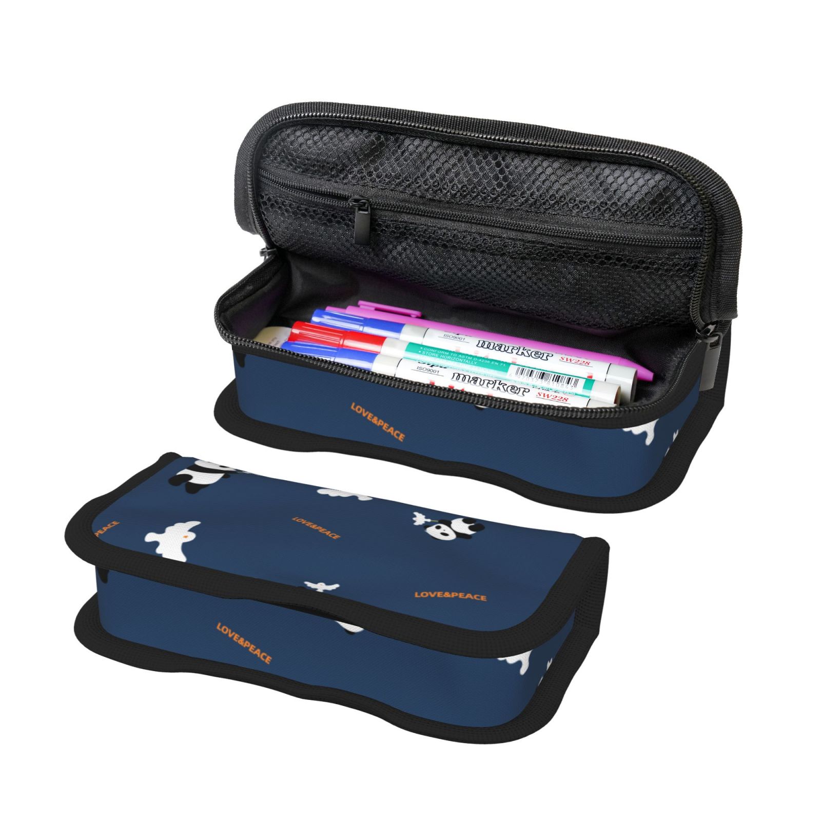 MGEZCOO Canvas Pencil Case Durable, Multi-Functional, with Double Zipper, Ideal for Stationery and Makeup