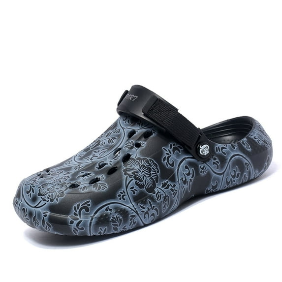MGEZCOO EVA Clogs for Men, Adjustable Strap Summer Garden Shoes, Breathable Lightweight Slip-On Sandals for Casual Beach Walking
