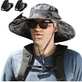 thumbnail image 1 of MGEZCOO Outdoor Wide Brim Sun Hat with Solar Fan, Solar & USB Charging,Outdoor Fishing Hat,Hat with Fan,Solar Fan Hat Upf50+, 1 of 7