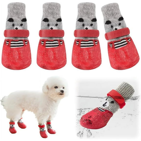 MGEZCOO Pets Waterproof Shoes Waterproof Anti Slip Dog Shoes for Walking, Protectors Dog Shoes Anti-Slip Sole Tape, Paw Protectors with Reflective Straps for Small Medium Large Dog (Blue, M)