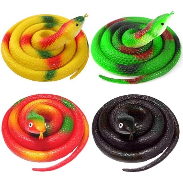 MGEZCOO Rubber Snakes to Keep Birds Away, 4 Pieces 27.5 Inch Realistic