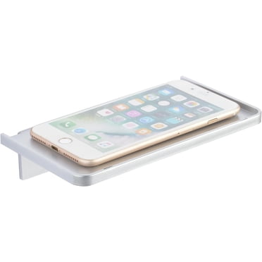 WallShelfie Floating Shelf – Wall Organizer With Phone Holder, Cup Holder, Headphone Hook, Black