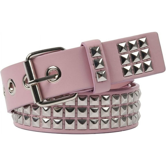 MGEZCOO Studded Belts Punk Rock Studded Belts with Bright Pyramid Rivets for Men and Women