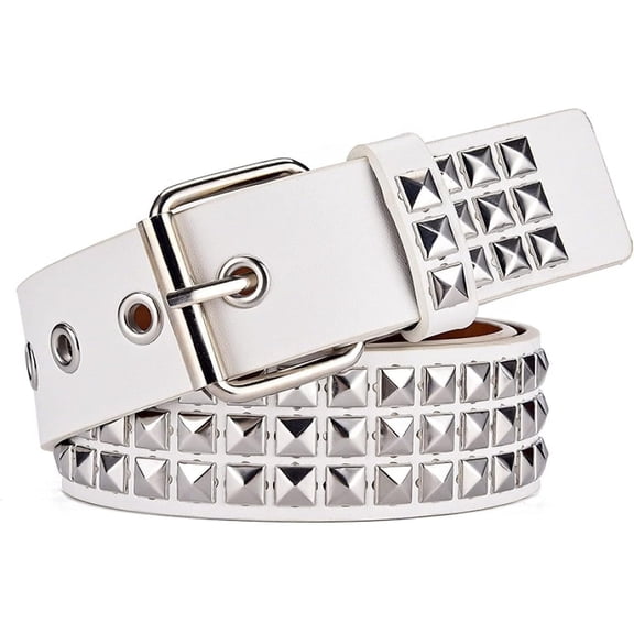 MGEZCOO Studded Belts Punk Rock Studded Belts with Bright Pyramid Rivets for Men and Women
