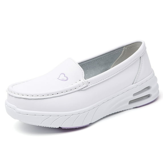MGEZCOO Women’s Slip-On Nurse Shoes – Lightweight Breathable Non-Slip Nursing Work Loafers with Shock-Absorbing Air Cushion Sole