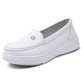 thumbnail image 1 of MGEZCOO Women’s Slip-On Nurse Shoes for Work – Lightweight Breathable Non-Slip Walking Shoes with Cushion Support, White/Black, 1 of 7