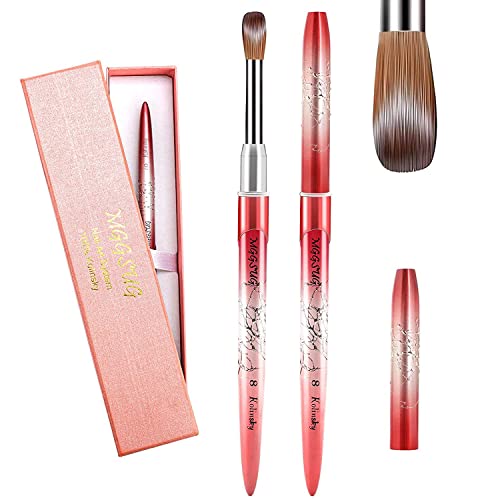 MGGSUG 100 Pure Kolinsky Hair Acrylic Nail Brush Size 8, Nail Brushes for Nail Extension