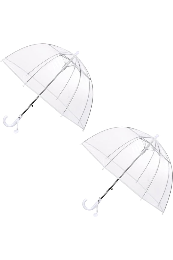 MGH Kids Clear Bubble Umbrella 2 Pack - Dome Windproof Rain Umbrellas for Boys and Girls