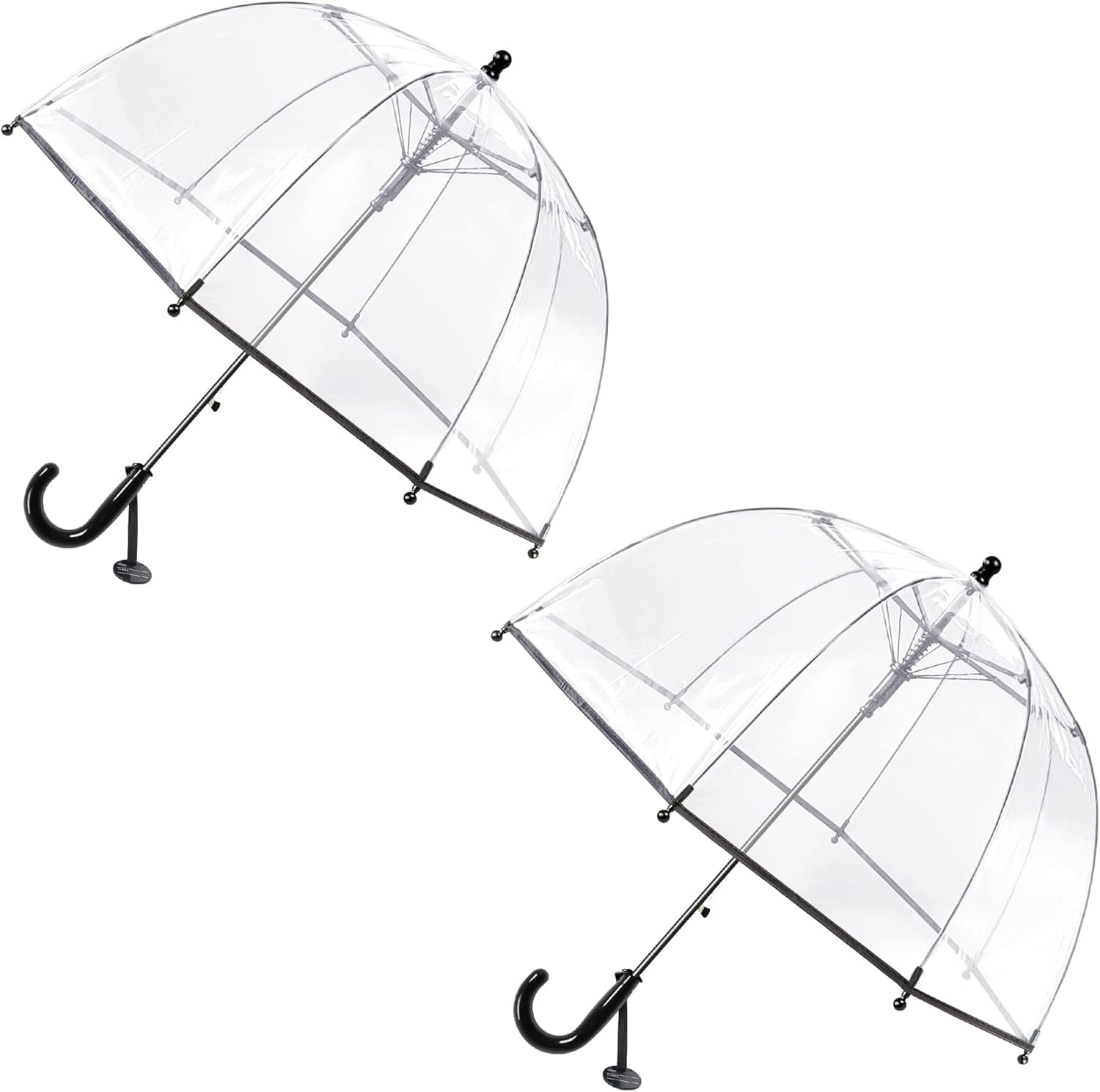 MGH Kids Clear Bubble Umbrella 2 Pack - Dome Windproof Rain Umbrellas for Boys and Girls