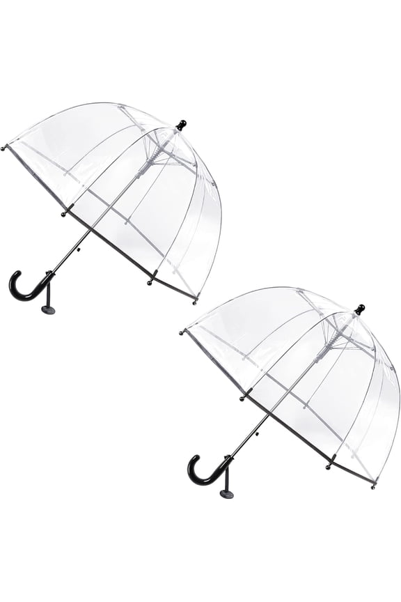 MGH Kids Clear Bubble Umbrella 2 Pack - Dome Windproof Rain Umbrellas for Boys and Girls