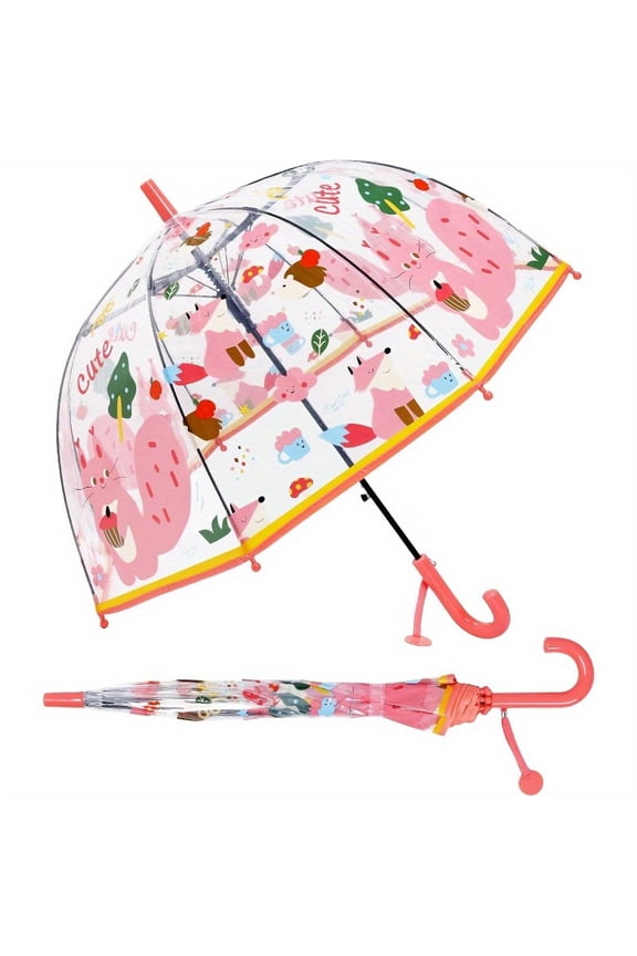 MGH Kids Clear Bubble Umbrella 2 Pack - Dome Windproof Rain Umbrellas for Boys and Girls