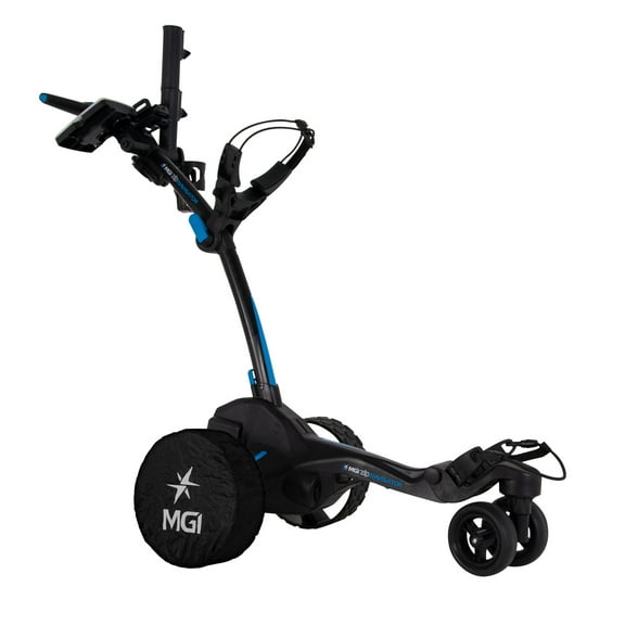 MGI Zip Navigator Electric Golf Push Cart Swivel Caddie with Accessories, Black