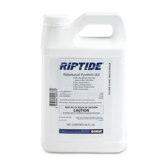 MGK Riptide Waterbased Pyrethrin ULV | Flying Insect and Mosquito Insecticide | Mosquito Yard Spray Concentrate | for Outdoor Applications | 64 Ounces