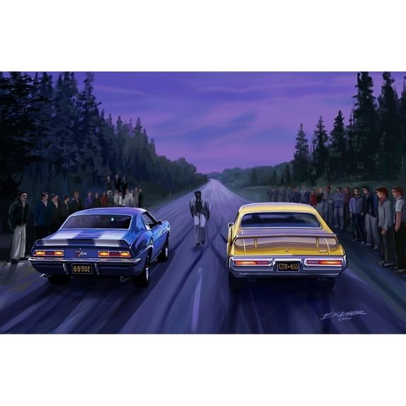 MGL Licensing MGL600041 Back Road Races Poster Print by Bruce Kaiser, 18 x 12