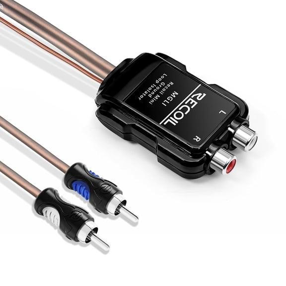 MGLI 2-Channel RCA Stereo Ground Loop Noise Isolator Car Amplifier Filter Audio Signals Eliminate