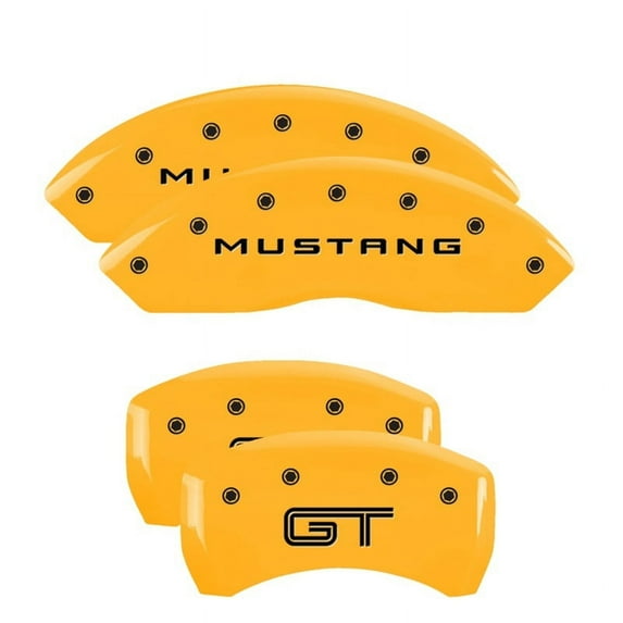 MGP 4 Caliper Covers Engraved Front 2015/Mustang Engraved Rear 2015/GT Red finish silver ch