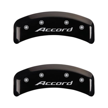 MGP 4 Caliper Covers Engraved Front Accord Engraved Rear Accord Black finish silver ch Fits select: 2008-2012 HONDA ACCORD EXL