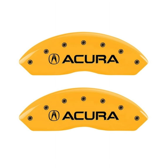 MGP 4 Caliper Covers Engraved Front Acura Engraved Rear TSX Yellow finish black ch