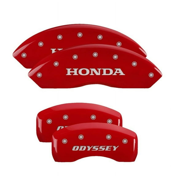 MGP 4 Caliper Covers Engraved Front Honda Engraved Rear H Logo Red finish silver ch Fits select: 2003-2007 HONDA ACCORD EX