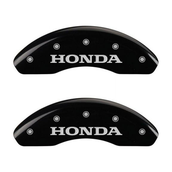 MGP 4 Caliper Covers Engraved Front Honda Engraved Rear HR-V Black finish silver ch Fits select: 2016-2018 HONDA HR-V EX