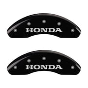 MGP 4 Caliper Covers Engraved Front Honda Engraved Rear HR-V Black finish silver ch Fits select 2016-2018 HONDA HR-V EX