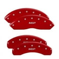 thumbnail image 1 of MGP 4 Caliper Covers Engraved Front Lincoln Engraved Rear MKX Red finish silver ch, 1 of 6
