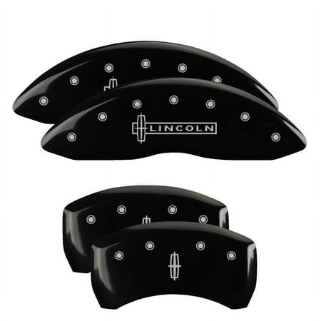 MGP 4 Caliper Covers Engraved Front Lincoln Engraved Rear Star logo Black finish silver ch Fits select: 2004 LINCOLN NAVIGATOR LIMOUSINE, 2003 LINCOLN NAVIGATOR