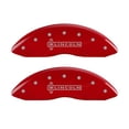 thumbnail image 1 of MGP 4 Caliper Covers Engraved Front Lincoln Engraved Rear Star logo Red finish silver ch Fits select: 2016-2018 LINCOLN MKX RESERVE, 1 of 6