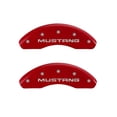 thumbnail image 1 of MGP 4 Caliper Covers Engraved Front Mustang Engraved Rear Pony Red finish silver ch Fits select: 1998 FORD MUSTANG, 1997 FORD MUSTANG GT, 1 of 1
