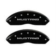 thumbnail image 1 of MGP 4 Caliper Covers Engraved Front Mustang Engraved Rear SN95/GT Black finish silver ch Fits select: 1999-2004 FORD MUSTANG, 1 of 6
