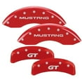 thumbnail image 1 of MGP 4 Caliper Covers Engraved Front Mustang Engraved Rear SN95/GT Red finish silver ch Fits select: 1999-2004 FORD MUSTANG, 1 of 6