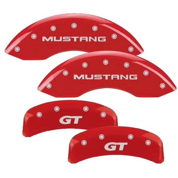 MGP 4 Caliper Covers Engraved Front Mustang Engraved Rear SN95/GT Red