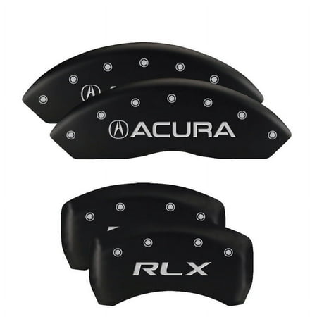 MGP 4 Caliper Covers Engraved Front & Rear Acura Matte Black finish silver ch