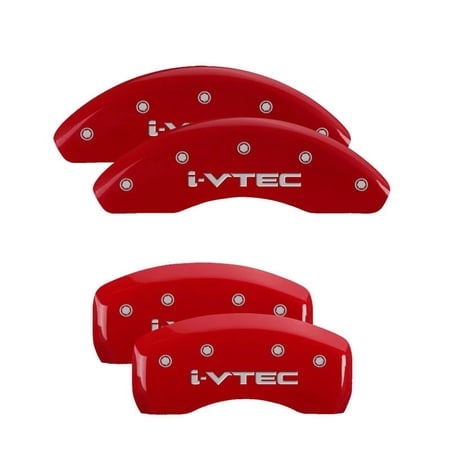 MGP 4 Caliper Covers Engraved Front & Rear Acura Red finish silver ch Fits select: 2012 ACURA MDX ADVANCE, 2010-2011 ACURA MDX TECHNOLOGY
