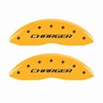 thumbnail image 1 of MGP 4 Caliper Covers Engraved Front & Rear Block/Charger Yellow finish black ch Fits select: 2016-2019 DODGE CHARGER SXT, 2012-2019 DODGE CHALLENGER SXT, 1 of 10