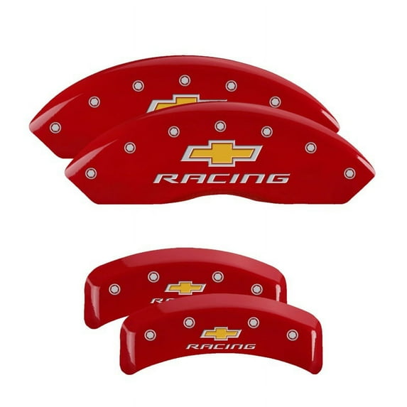 MGP 4 Caliper Covers Engraved Front & Rear Bowtie Yellow finish black ch Fits select: 2012-2015 CHEVROLET CAMARO ZL1