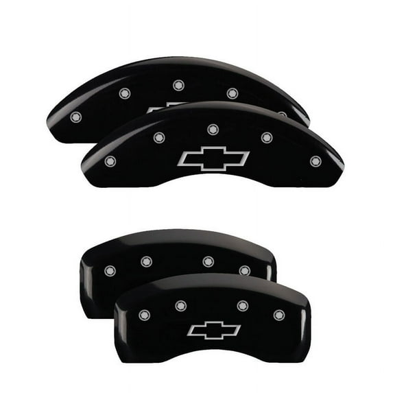 MGP 4 Caliper Covers Engraved Front & Rear Bowtie Yellow finish black ch Fits select: 2012 CHEVROLET CAMARO 2SS