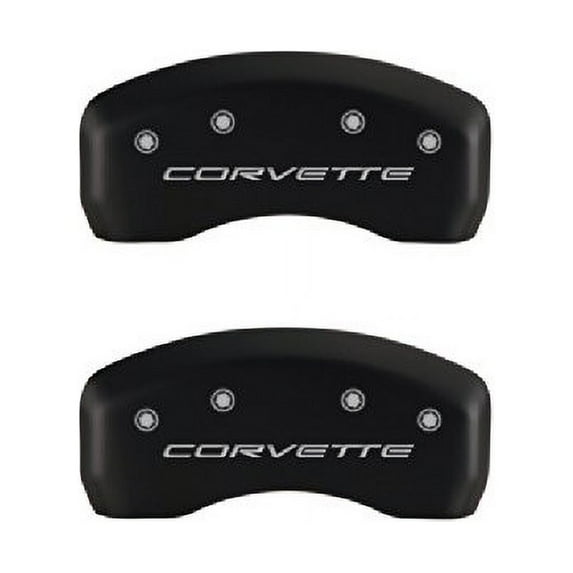 MGP 4 Caliper Covers Engraved Front & Rear C5/Corvette Matte Black finish silver ch