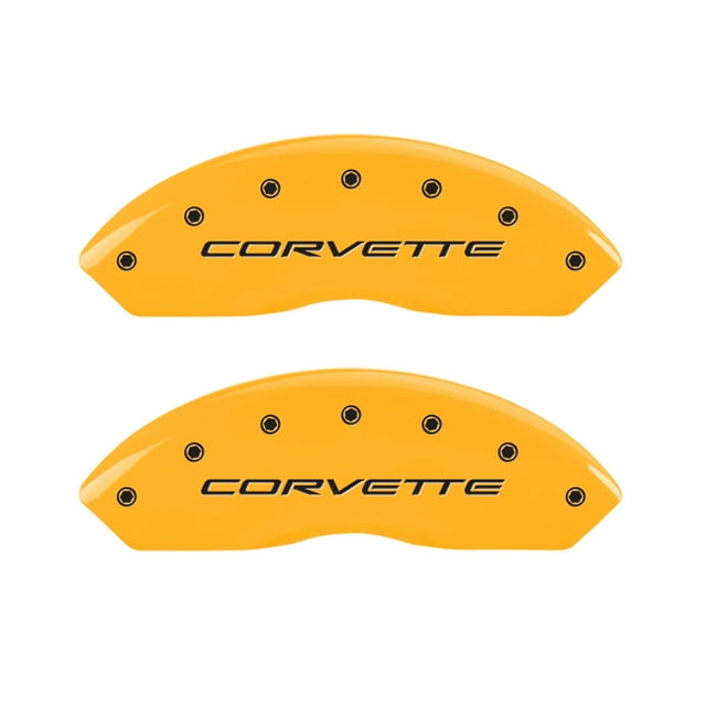 MGP 4 Caliper Covers Engraved Front & Rear C5/Corvette Yellow finish black ch Fits select: 2003-2004 CHEVROLET CORVETTE, 2002 CHEVROLET CORVETTE Z06