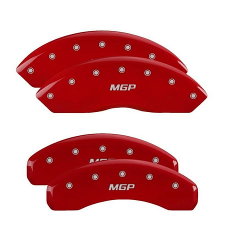 MGP 4 Caliper Covers Engraved Front & Rear Crossfire Red finish silver ch Fits select: 2005 CHRYSLER CROSSFIRE, 2004 CHRYSLER CROSSFIRE LIMITED