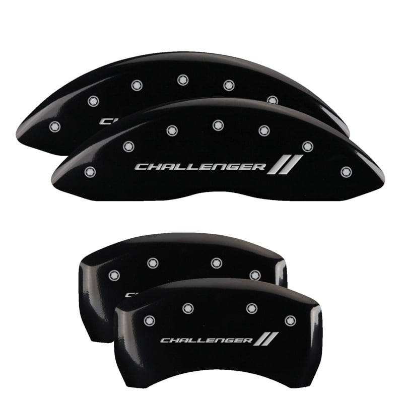 MGP 4 Caliper Covers Engraved Front & Rear Cursive/Challenger Black ...